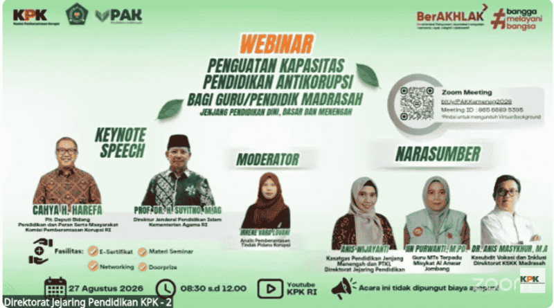 Pendidikan Antikorupsi Guru Madrasah 2026